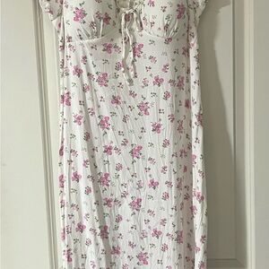 Pink and Cream Floral Chemise with Delicate Straps